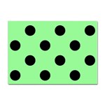 Polka Dots - Black on Light Green Sticker A4 (10 pack)