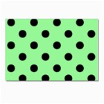 Polka Dots - Black on Light Green Postcard 4  x 6 