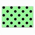 Polka Dots - Black on Light Green Postcard 5  x 7 