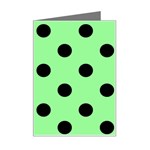 Polka Dots - Black on Light Green Mini Greeting Card