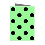 Polka Dots - Black on Light Green Mini Greeting Cards (Pkg of 8)