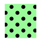 Polka Dots - Black on Light Green Greeting Card 4.5  x 6 