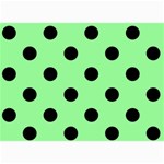 Polka Dots - Black on Light Green 5  x 7  Photo Cards