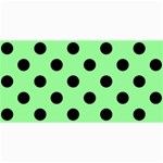 Polka Dots - Black on Light Green 4  x 8  Photo Cards