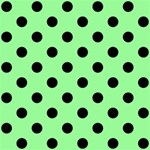 Polka Dots - Black on Light Green ScrapBook Page 12  x 12 