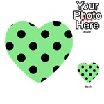 Polka Dots - Black on Light Green Multi-purpose Cards (Heart)