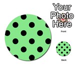 Polka Dots - Black on Light Green Multi-purpose Cards (Round)