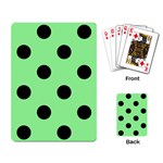 Polka Dots - Black on Light Green Playing Cards Single Design