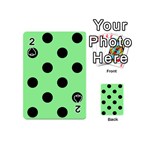 Polka Dots - Black on Light Green Playing Cards 54 (Mini)