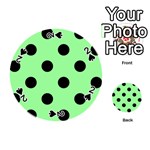 Polka Dots - Black on Light Green Playing Cards 54 (Round)