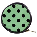 Polka Dots - Black on Celadon Green Mini Makeup Bag