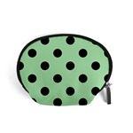 Polka Dots - Black on Celadon Green Accessory Pouch (Small)