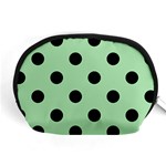 Polka Dots - Black on Celadon Green Accessory Pouch (Medium)