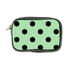 Polka Dots - Black on Celadon Green Coin Purse