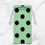 Polka Dots - Black on Celadon Green Jewelry Bag