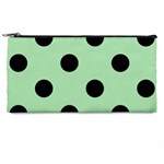 Polka Dots - Black on Celadon Green Pencil Case