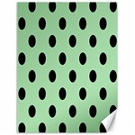 Polka Dots - Black on Celadon Green Canvas 18  x 24 