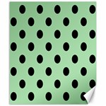 Polka Dots - Black on Celadon Green Canvas 20  x 24 