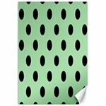 Polka Dots - Black on Celadon Green Canvas 20  x 30 