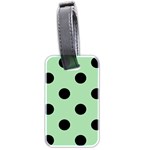 Polka Dots - Black on Celadon Green Luggage Tag (Two Sides)