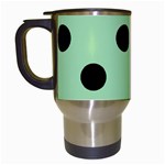 Polka Dots - Black on Celadon Green Travel Mug (Black)