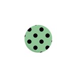 Polka Dots - Black on Celadon Green 1  Mini Button