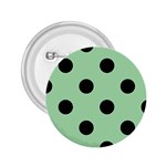 Polka Dots - Black on Celadon Green 2.25  Button