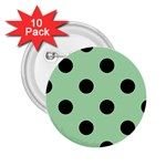 Polka Dots - Black on Celadon Green 2.25  Button (10 pack)