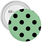 Polka Dots - Black on Celadon Green 3  Button