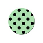 Polka Dots - Black on Celadon Green Magnet 3  (Round)