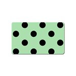 Polka Dots - Black on Celadon Green Magnet (Name Card)