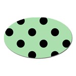 Polka Dots - Black on Celadon Green Magnet (Oval)