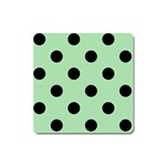 Polka Dots - Black on Celadon Green Magnet (Square)