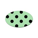 Polka Dots - Black on Celadon Green Sticker (Oval)