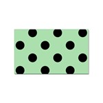 Polka Dots - Black on Celadon Green Sticker (Rectangular)