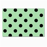 Polka Dots - Black on Celadon Green Postcards 5  x 7  (Pkg of 10)