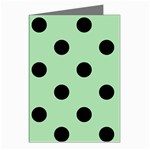 Polka Dots - Black on Celadon Green Greeting Cards (Pkg of 8)