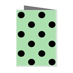 Polka Dots - Black on Celadon Green Mini Greeting Cards (Pkg of 8)