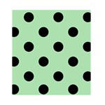 Polka Dots - Black on Celadon Green Greeting Card 4.5  x 6 