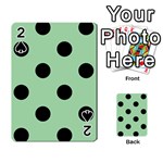 Polka Dots - Black on Celadon Green Playing Cards 54 Designs