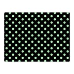 Polka Dots - Celadon Green on Black Double Sided Flano Blanket (Mini)