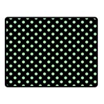 Polka Dots - Celadon Green on Black Double Sided Fleece Blanket (Small) (Two Sides)