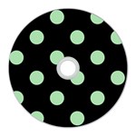 Polka Dots - Celadon Green on Black CD Wall Clock