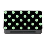 Polka Dots - Celadon Green on Black Memory Card Reader with CF