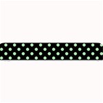 Polka Dots - Celadon Green on Black Small Bar Mat