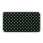 Polka Dots - Celadon Green on Black Medium Bar Mat