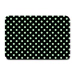 Polka Dots - Celadon Green on Black Plate Mat