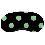 Polka Dots - Celadon Green on Black Sleeping Mask