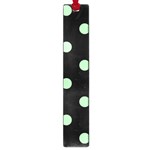 Polka Dots - Celadon Green on Black Large Book Mark