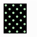 Polka Dots - Celadon Green on Black Small Garden Flag (Two Sides)